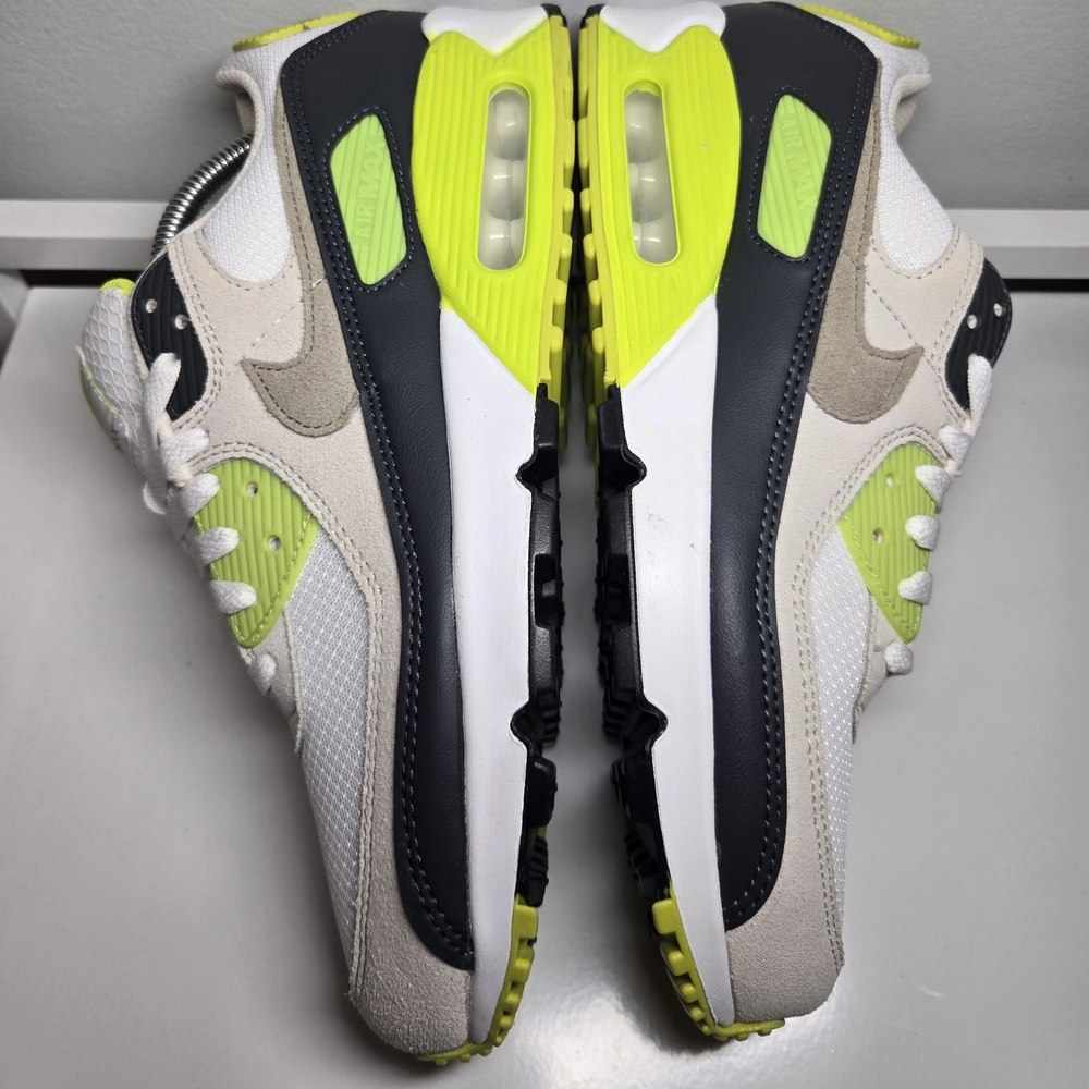 New Nike Air Max 90 White and Lime Green Sneakers